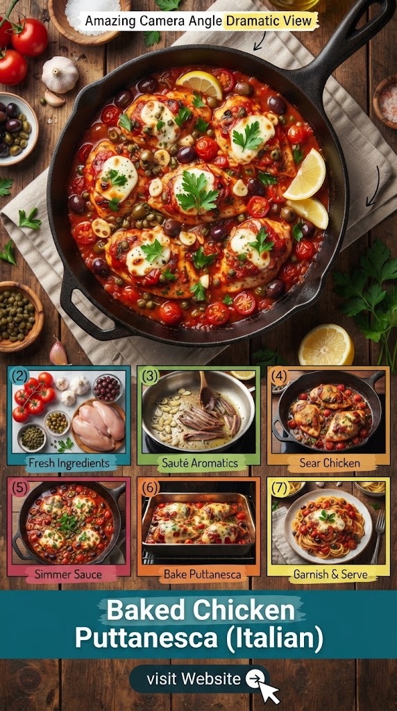 Baked Chicken Puttanesca (Italian)