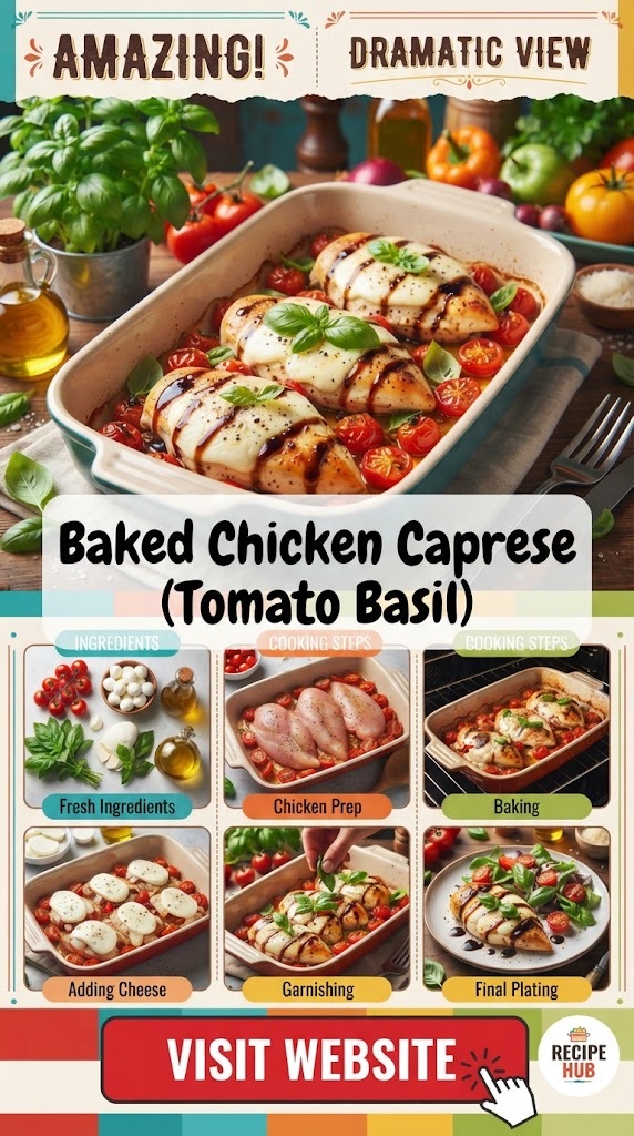 Baked Chicken Caprese (Tomato Basil)
