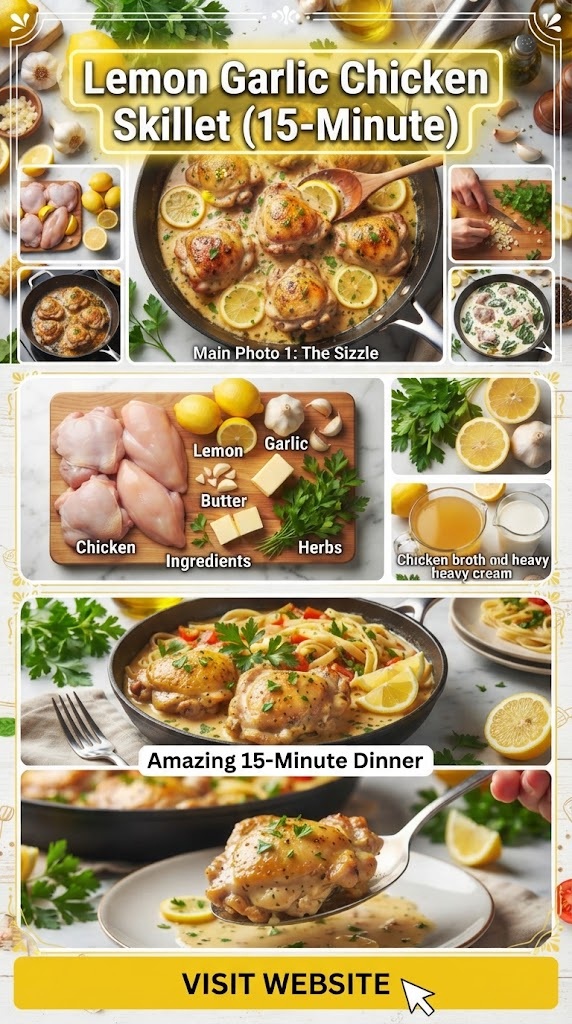 Lemon Garlic Chicken Skillet (15-Minute)