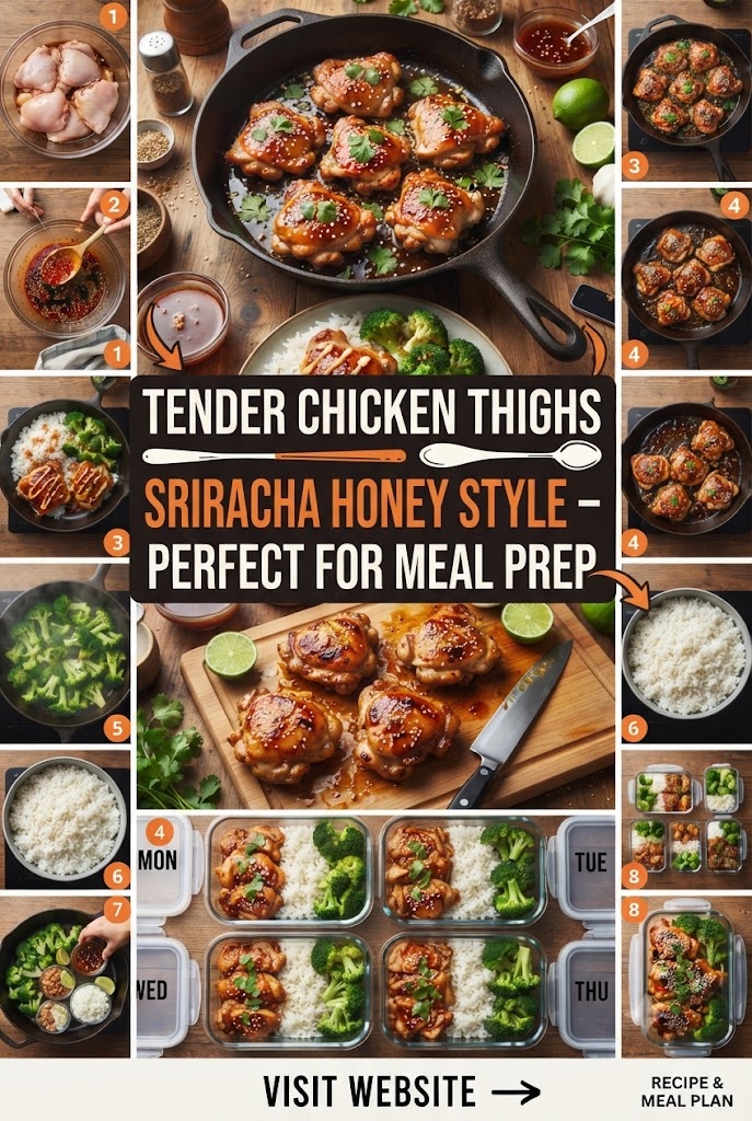 Tender Chicken Thighs Sriracha Honey Style – Perfect for Meal Prep