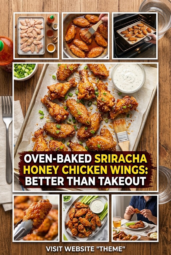 Oven-Baked Sriracha Honey Chicken Wings: Better Than Takeout