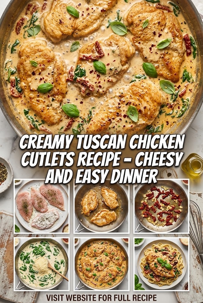 Creamy Tuscan Chicken Cutlets Recipe – Cheesy and Easy Dinner