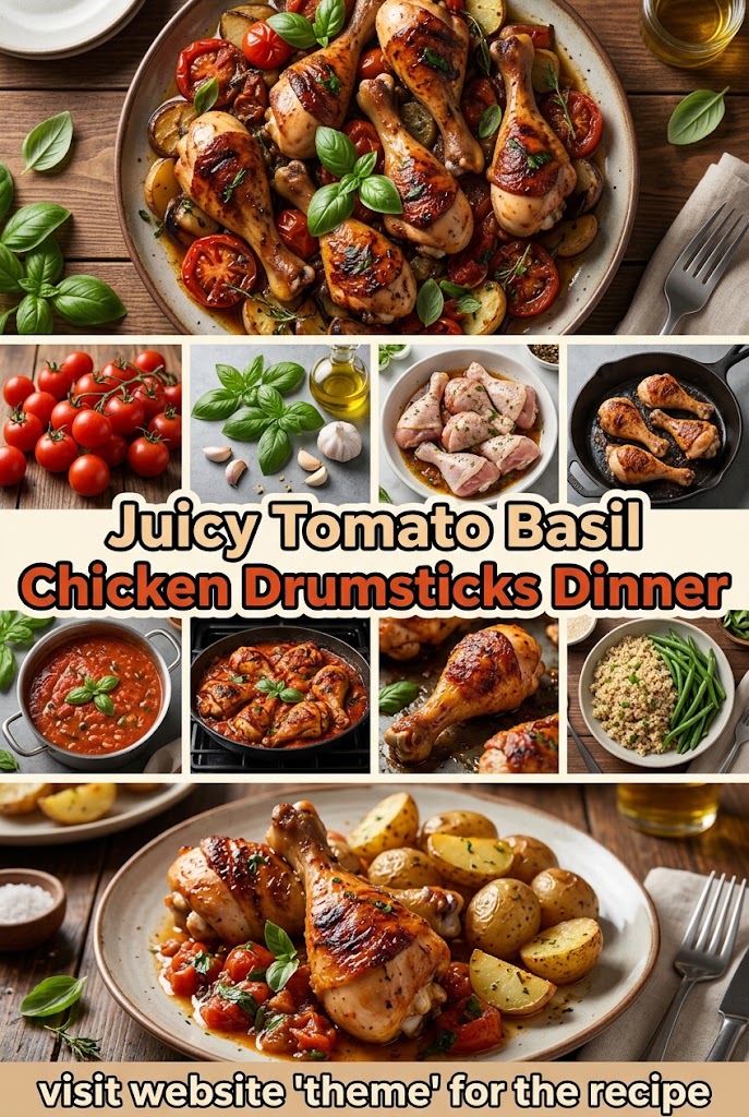 Juicy Tomato Basil Chicken Drumsticks Dinner